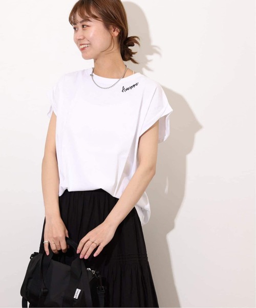 JOURNAL STANDARD relume（ジャーナルスタンダード　レリューム）の「《追加3》刺繍ロゴフレンチTEE（Tシャツ/カットソー・レディース・ホワイト系その他/ブラック系その他/ホワイト×ホワイト・FREE）」の20枚目の写真