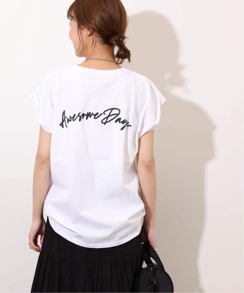 JOURNAL STANDARD relume（ジャーナルスタンダード　レリューム）の「《追加3》刺繍ロゴフレンチTEE（Tシャツ/カットソー・レディース・ホワイト系その他/ブラック系その他/ホワイト×ホワイト・FREE）」の22枚目の写真