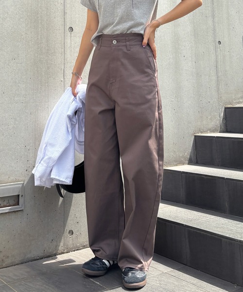 ISOOK(アイスー)の「ワイドエッグチノパンツ / バレルパンツ コクーンパンツ ハイウエスト ベージュ ブラウン カーキ ブラック ZOZOTOWN限定(チノパンツ・レディース・ブラウン/ブラック/カーキ/ライトベージュ・マルチサイズ)」の15枚目の写真