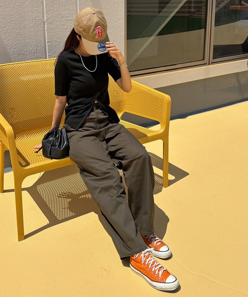 ISOOK(アイスー)の「ワイドエッグチノパンツ / バレルパンツ コクーンパンツ ハイウエスト ベージュ ブラウン カーキ ブラック ZOZOTOWN限定(チノパンツ・レディース・ブラウン/ブラック/カーキ/ライトベージュ・マルチサイズ)」の10枚目の写真