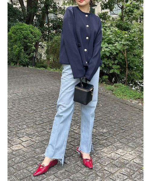 Mila Owen（ミラオーウェン）の「【USAGI ONLINE・ZOZO限定】ニットカーデジャケット（カーディガン/ボレロ・レディース・ネイビー/イエロー/その他・1/0）」の13枚目の写真