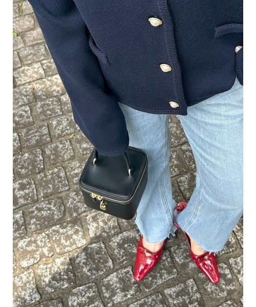 Mila Owen（ミラオーウェン）の「【USAGI ONLINE・ZOZO限定】ニットカーデジャケット（カーディガン/ボレロ・レディース・ネイビー/イエロー/その他・1/0）」の15枚目の写真