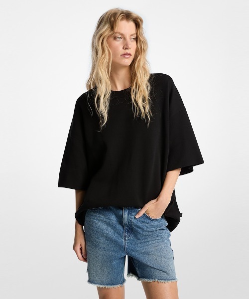 MICHAEL KORS（マイケルコース）の「ユニセックス ショートスリーブ コットン セーター（ニット/セーター・メンズ・ブラック・L/XL/S/M）」の2枚目の写真