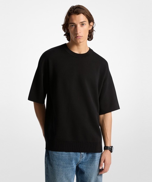 MICHAEL KORS（マイケルコース）の「ユニセックス ショートスリーブ コットン セーター（ニット/セーター・メンズ・ブラック・L/XL/S/M）」の4枚目の写真