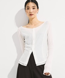 STUDIOUS | 【STUDIOUS/ステュディオス】Cashmere Silk Long Tee/カシミヤシルクロングトップス(Tシャツ/カットソー)