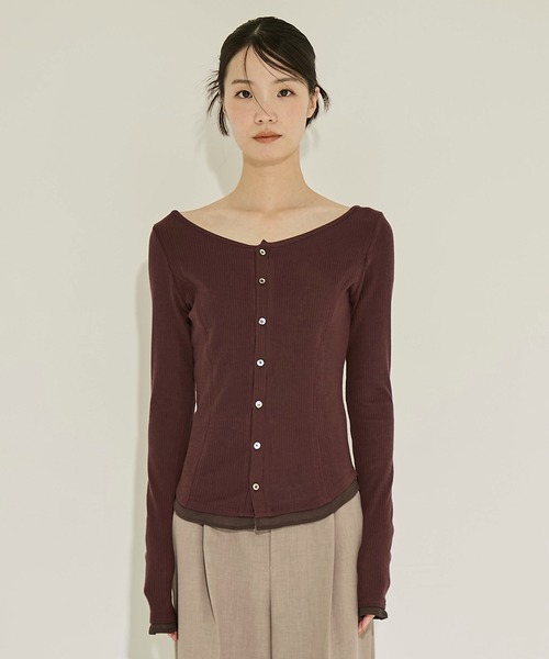 STUDIOUS（ステュディオス）の「【STUDIOUS/ステュディオス】Cashmere Silk Long Tee/カシミヤシルクロングトップス（Tシャツ/カットソー・レディース・ホワイト/ブラック/ワイン・FREE）」の16枚目の写真
