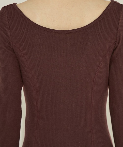 STUDIOUS（ステュディオス）の「【STUDIOUS/ステュディオス】Cashmere Silk Long Tee/カシミヤシルクロングトップス（Tシャツ/カットソー・レディース・ホワイト/ブラック/ワイン・FREE）」の22枚目の写真