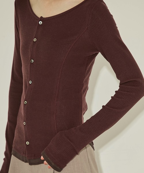 STUDIOUS（ステュディオス）の「【STUDIOUS/ステュディオス】Cashmere Silk Long Tee/カシミヤシルクロングトップス（Tシャツ/カットソー・レディース・ホワイト/ブラック/ワイン・FREE）」の20枚目の写真