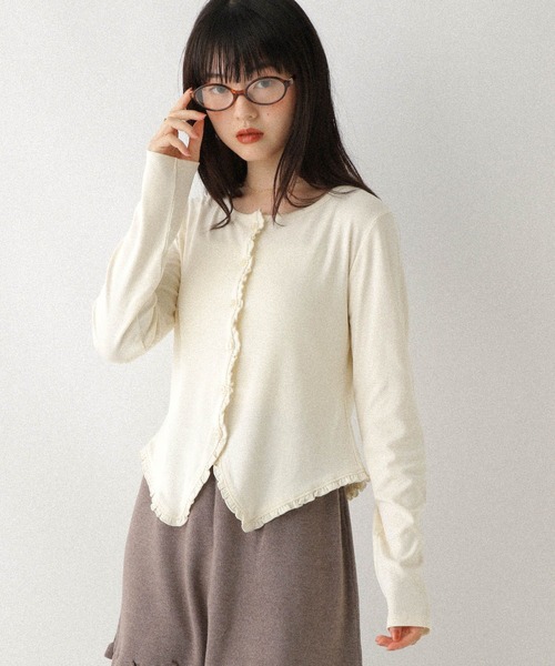 Heather(ヘザー)の「フロントデザインカットソー 592830(Tシャツ/カットソー・レディース・グレー/アイボリー/ネイビー・FREE)」の11枚目の写真
