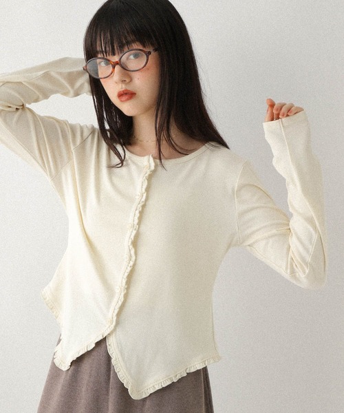 Heather(ヘザー)の「フロントデザインカットソー 592830(Tシャツ/カットソー・レディース・グレー/アイボリー/ネイビー・FREE)」の12枚目の写真