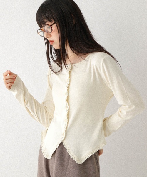 Heather(ヘザー)の「フロントデザインカットソー 592830(Tシャツ/カットソー・レディース・グレー/アイボリー/ネイビー・FREE)」の5枚目の写真