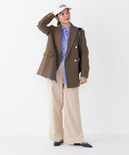 SHIPS Colors(シップス カラーズ)の「SHIPS Colors:〈手洗い可能〉カット コーデュロイ ゴム パンツ◇(その他パンツ・レディース・ベージュ/ダークグレー/オフホワイト・SMALL/MEDIUM)」の5枚目の写真