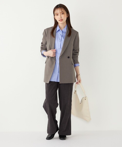 SHIPS Colors(シップス カラーズ)の「SHIPS Colors:〈手洗い可能〉カット コーデュロイ ゴム パンツ◇(その他パンツ・レディース・ベージュ/ダークグレー/オフホワイト・SMALL/MEDIUM)」の14枚目の写真