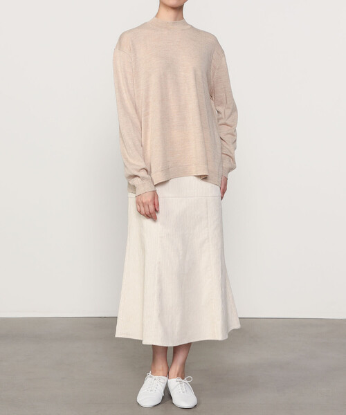 MEYAME（メヤメ）の「MEYAME | ウォッシャブル クルーネックニット WOMEN（ニット/セーター・レディース・ライトグレー/オレンジ/グリーン/ベージュ・F）」の7枚目の写真