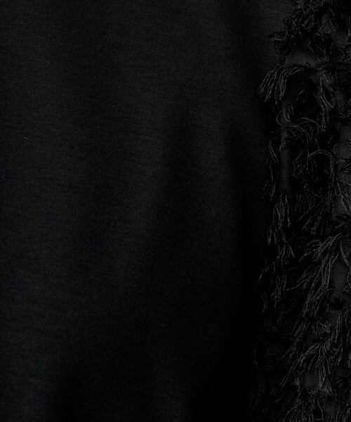 UNTITLED(アンタイトル)の「【丸首/Tシャツ風/短丈】シャギースリーブ ポンチカットソー(Tシャツ/カットソー・レディース・オフホワイト/ブラック・04/02/00/48/44)」の11枚目の写真