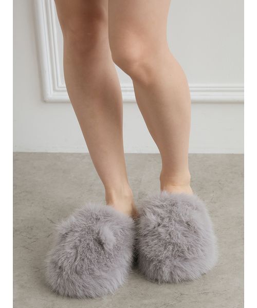 gelato pique（ジェラートピケ）の「CATファールームシューズ（ルームシューズ/スリッパ・レディース・パープル/ダークグレー/ライトグレー・F）」の4枚目の写真