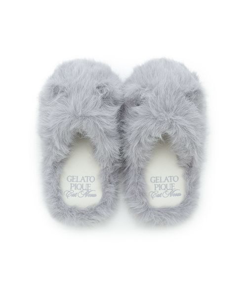 gelato pique（ジェラートピケ）の「CATファールームシューズ（ルームシューズ/スリッパ・レディース・パープル/ダークグレー/ライトグレー・F）」の11枚目の写真
