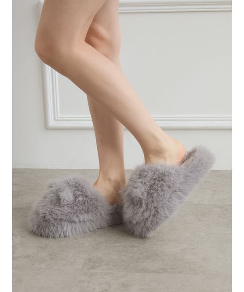 gelato pique（ジェラートピケ）の「CATファールームシューズ（ルームシューズ/スリッパ・レディース・パープル/ダークグレー/ライトグレー・F）」の13枚目の写真