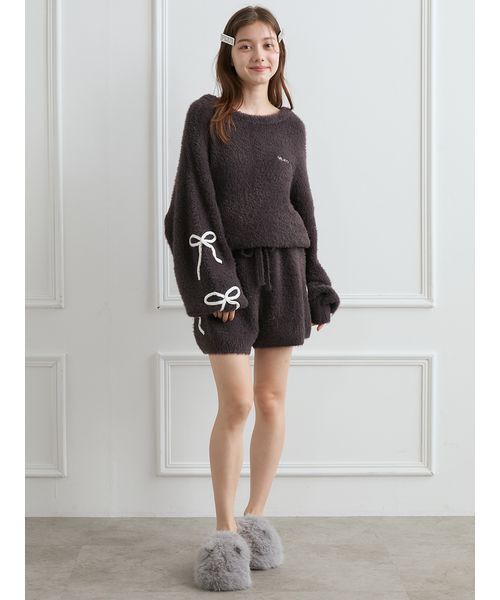 gelato pique（ジェラートピケ）の「CATファールームシューズ（ルームシューズ/スリッパ・レディース・パープル/ダークグレー/ライトグレー・F）」の16枚目の写真