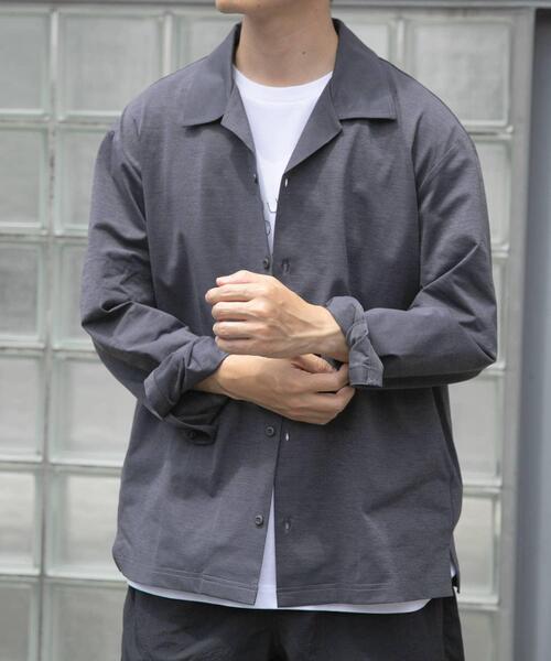 ITEMS URBANRESEARCH（アイテムズ アーバンリサーチ）の「ペーパータッチオープンカラーシャツ（シャツ/ブラウス・メンズ・グレー/カーキ/ブラック・MEDIUM/LARGE）」の5枚目の写真