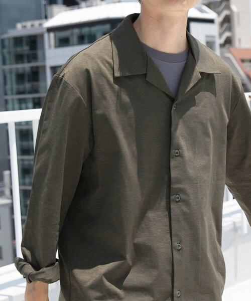ITEMS URBANRESEARCH（アイテムズ アーバンリサーチ）の「ペーパータッチオープンカラーシャツ（シャツ/ブラウス・メンズ・グレー/カーキ/ブラック・MEDIUM/LARGE）」の10枚目の写真