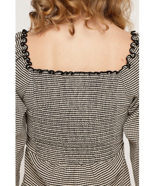 SLY（スライ）の「PLAID RIBBON CUT TOPS プレイド リボン カット トップス 秋服 冬服（Tシャツ/カットソー・レディース・ブラック系その他2/レッド系その他/ベージュ系その他・FREE）」の13枚目の写真