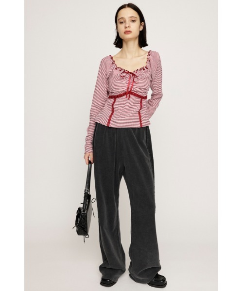 SLY（スライ）の「PLAID RIBBON CUT TOPS プレイド リボン カット トップス 秋服 冬服（Tシャツ/カットソー・レディース・ブラック系その他2/レッド系その他/ベージュ系その他・FREE）」の17枚目の写真