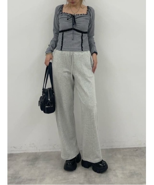 SLY（スライ）の「PLAID RIBBON CUT TOPS プレイド リボン カット トップス 秋服 冬服（Tシャツ/カットソー・レディース・ブラック系その他2/レッド系その他/ベージュ系その他・FREE）」の20枚目の写真