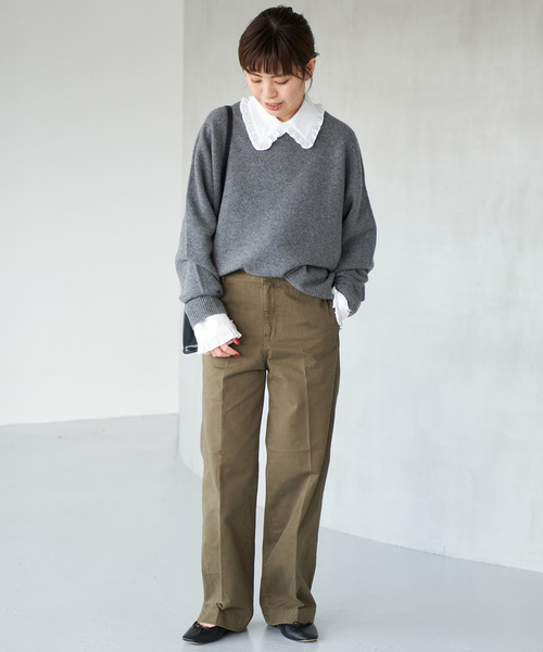 Spick & Span（スピックアンドスパン）の「《追加2》フリルカラーブラウス（シャツ/ブラウス・レディース・ブラック/ホワイト・FREE）」の22枚目の写真