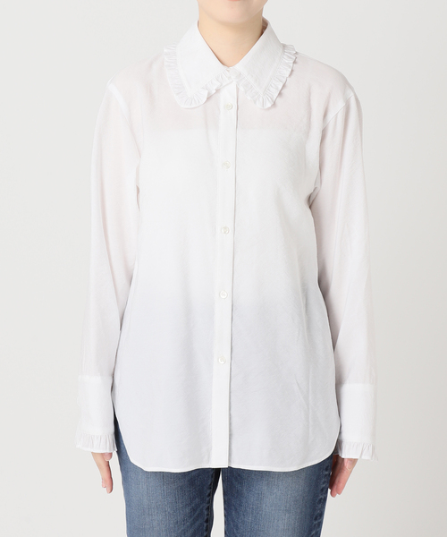 Spick & Span（スピックアンドスパン）の「《追加2》フリルカラーブラウス（シャツ/ブラウス・レディース・ブラック/ホワイト・FREE）」の12枚目の写真