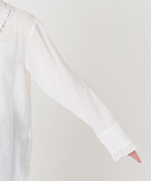 Spick & Span（スピックアンドスパン）の「《追加2》フリルカラーブラウス（シャツ/ブラウス・レディース・ブラック/ホワイト・FREE）」の17枚目の写真