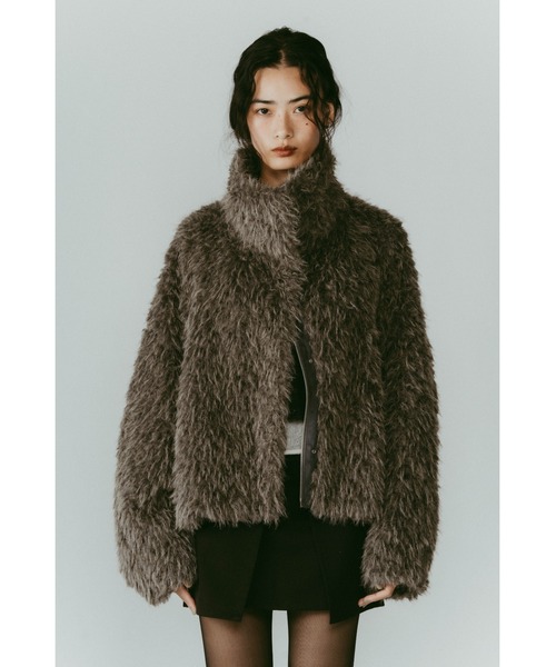 ジャケット・アウター Knuth Marf shaggy stand collar coativory shaggy stand collar coat/ivory | KNUTH MARF