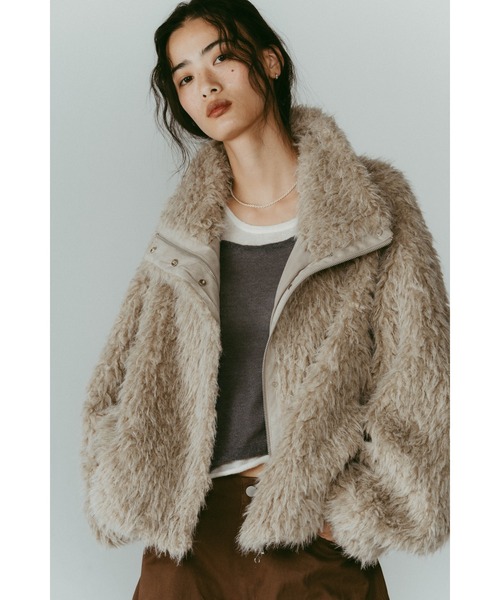 Knuth Marf(Nk[X}[t)shaggy stand collar coat(̑AE^[)