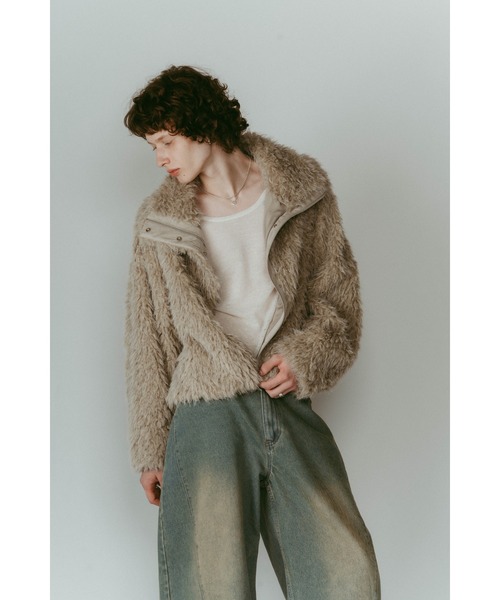 Knuth Marf(クヌースマーフ)の「shaggy stand collar coat(その他アウター・レディース・アイボリー/グレー・FREE)」の15枚目の写真