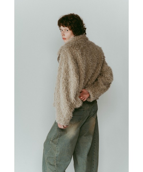 Knuth Marf(クヌースマーフ)の「shaggy stand collar coat(その他アウター・レディース・アイボリー/グレー・FREE)」の18枚目の写真