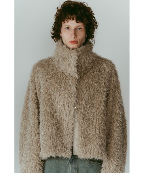 ジャケット・アウター Knuth Marf shaggy stand collar coativory shaggy stand collar coat/ivory | KNUTH MARF