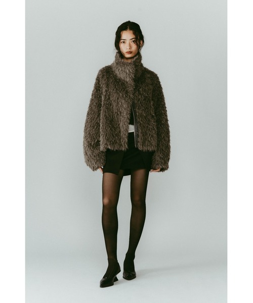 Knuth Marf(クヌースマーフ)の「shaggy stand collar coat(その他アウター・レディース・アイボリー/グレー・FREE)」の7枚目の写真