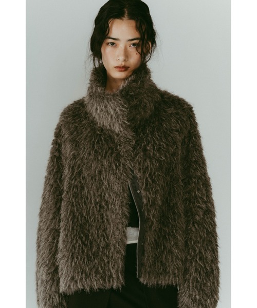 Knuth Marf(クヌースマーフ)の「shaggy stand collar coat(その他アウター・レディース・アイボリー/グレー・FREE)」の6枚目の写真