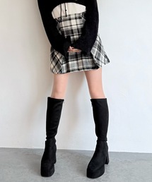 ロービングチェックタックミニスカート
