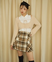 ロービングチェックタックミニスカート