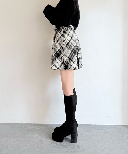 NOMAE（ノーマエ）の「ロービングチェックタックミニスカート（スカート・レディース・グレー系その他/ブラウン系その他・FREE）」の8枚目の写真