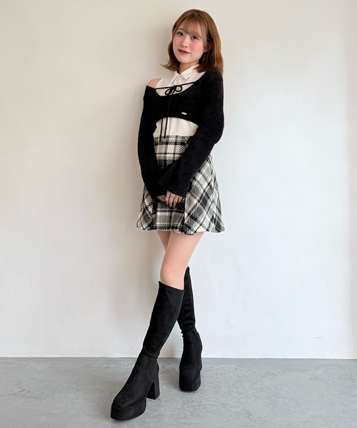 NOMAE（ノーマエ）の「ロービングチェックタックミニスカート（スカート・レディース・グレー系その他/ブラウン系その他・FREE）」の5枚目の写真