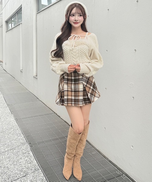 NOMAE（ノーマエ）の「ロービングチェックタックミニスカート（スカート・レディース・グレー系その他/ブラウン系その他・FREE）」の15枚目の写真