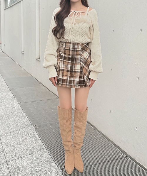 NOMAE（ノーマエ）の「ロービングチェックタックミニスカート（スカート・レディース・グレー系その他/ブラウン系その他・FREE）」の18枚目の写真