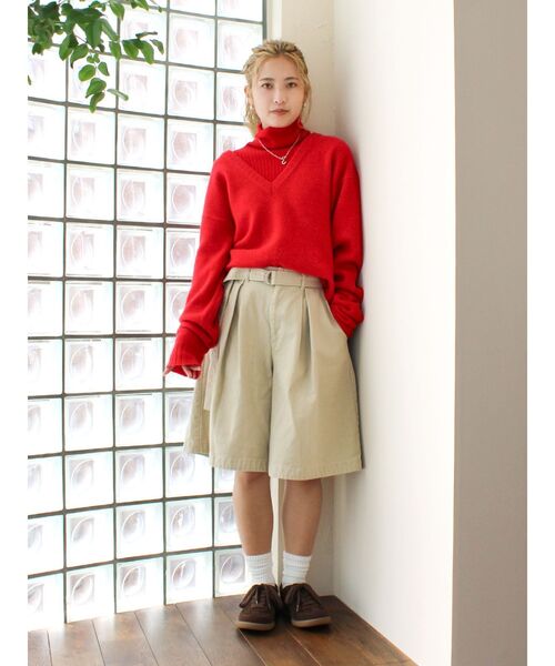 Ungrid（アングリッド）の「ワイドシルエットチノハーフパンツ（チノパンツ・レディース・チャコールグレー/ベージュ・FREE）」の15枚目の写真