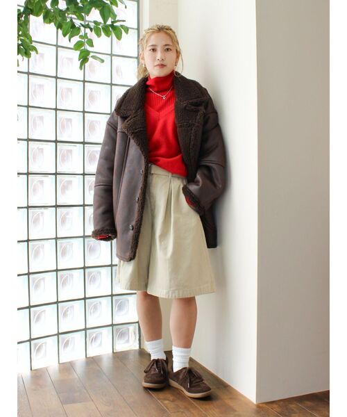 Ungrid（アングリッド）の「ワイドシルエットチノハーフパンツ（チノパンツ・レディース・チャコールグレー/ベージュ・FREE）」の18枚目の写真