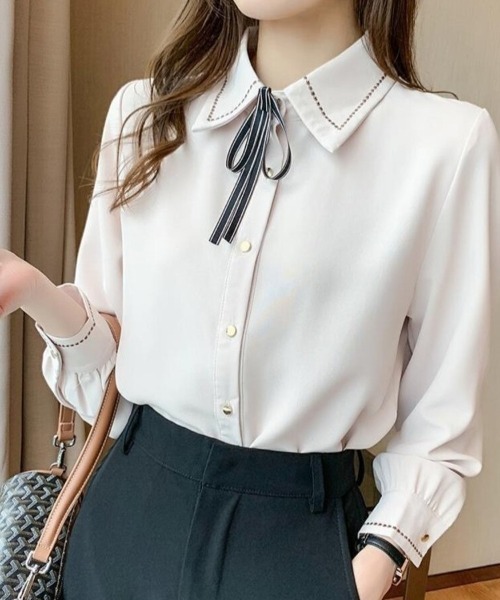 MORABITO 長袖シャツ リボン付き MORABITO 長袖シャツ リボン付き