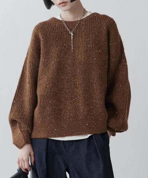 ラメスパンコールニットプルオーバー（ニット/セーター）｜Lui's