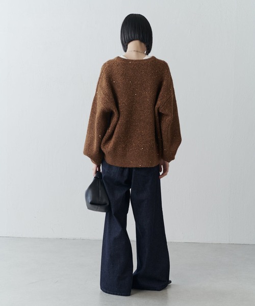Lui's（ルイス）の「ラメスパンコールニットプルオーバー（ニット/セーター・レディース・ブラウン/ブラック/グレー・FREE）」の13枚目の写真