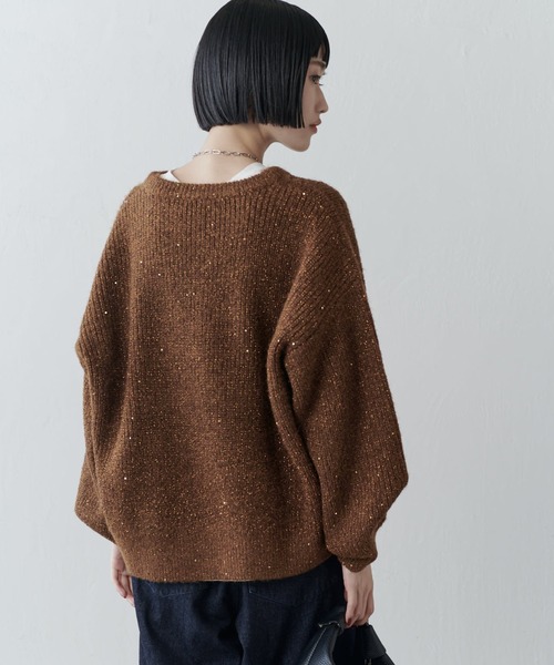 Lui's（ルイス）の「ラメスパンコールニットプルオーバー（ニット/セーター・レディース・ブラウン/ブラック/グレー・FREE）」の7枚目の写真